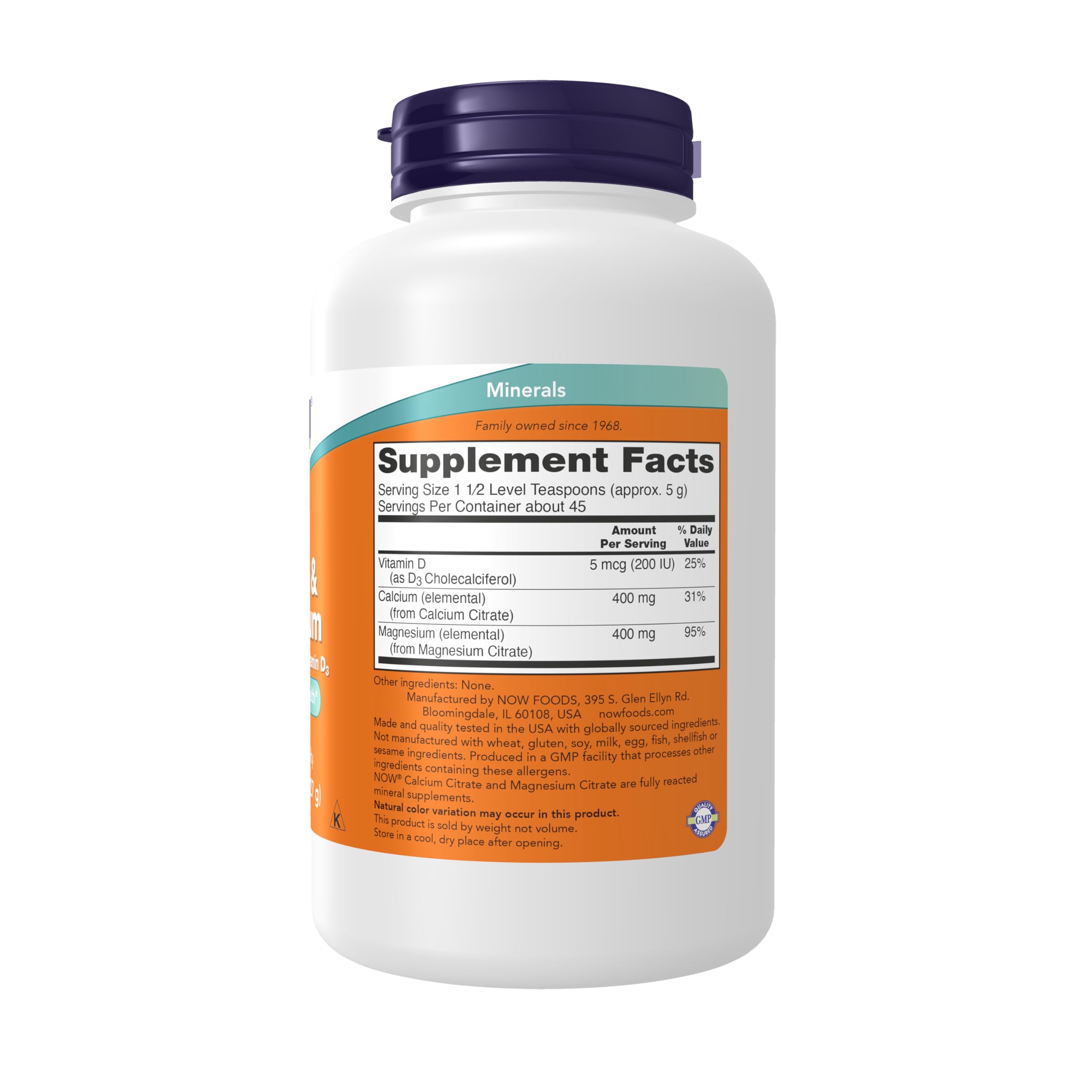 NOW Supplements, Calcium & Magnesium Citrate and D-3, Powder, 8 oz — Amazon image 2