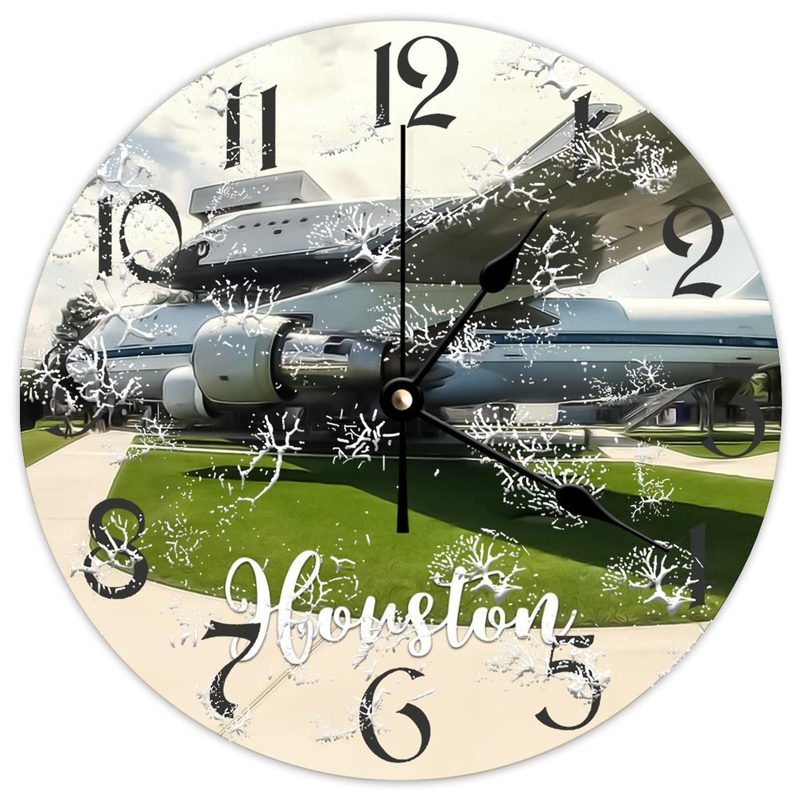 Horloge murale ronde en bois style rustique pour un salon chaleureux