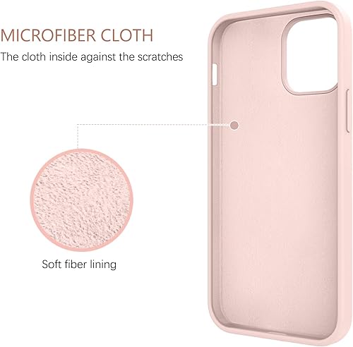 Miniatura 6 de DUEDUE Funda para iPhone 12 Pro Max de 6.7 pulgadas, silicona líquida, gel suave, funda delgada con forro de tela de microfibra, funda protectora
