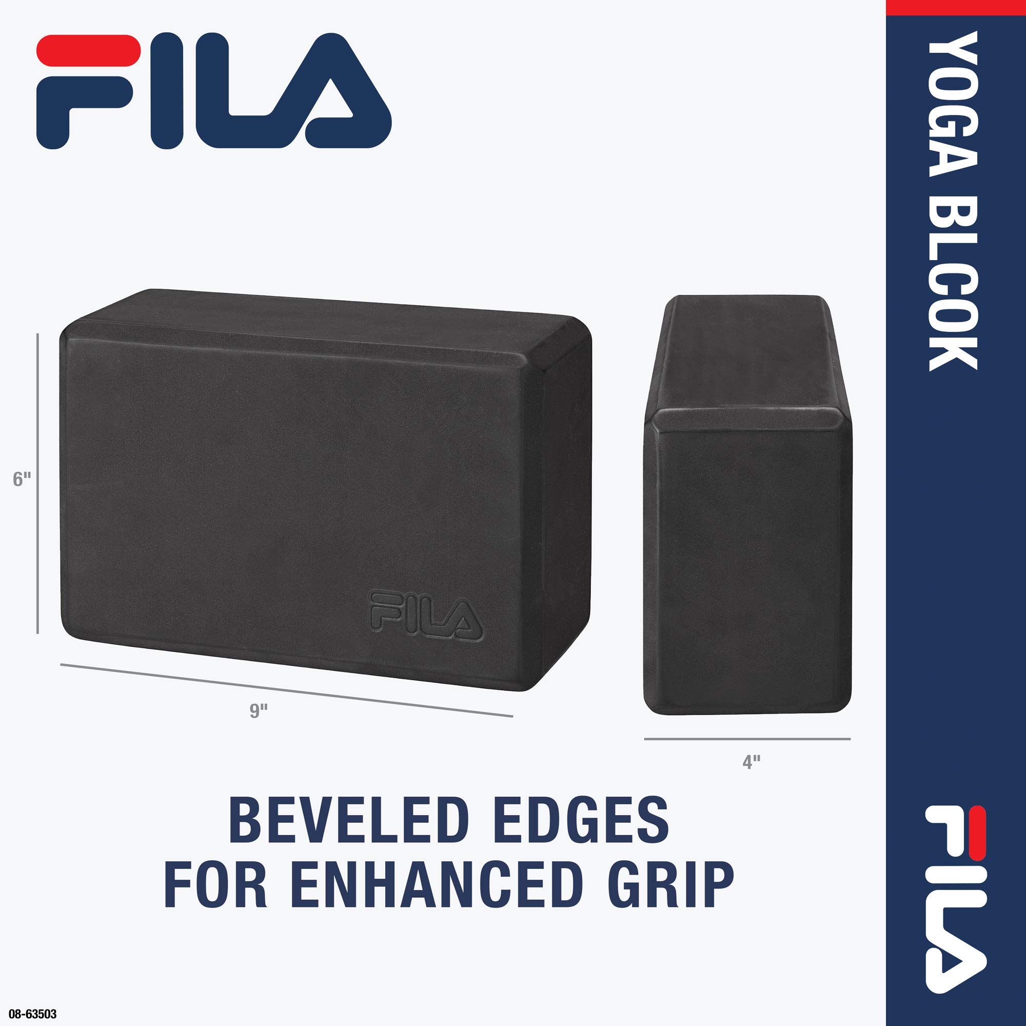 Fila Accessories Yoga-Block – Eva-Schaumstoff-Blöcke für Unterstützung, Balance und Stabilität | Yoga, Pilates, Barre, Stretching, Meditation (erhältlich in Mehreren Farben)
