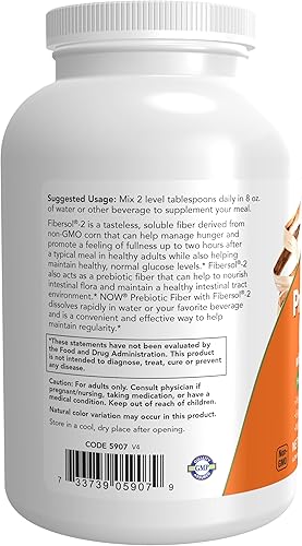 Miniatura 3 de NOW Foods Suplementos, fibra prebiótica con Fibersol-2, derivado de maíz sin OMG, polvo, 12 onzas