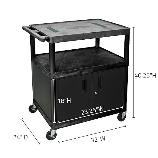 Carro AV Luxor LE40C-B 3 Bandejas 40.25" Altura miniatura 2