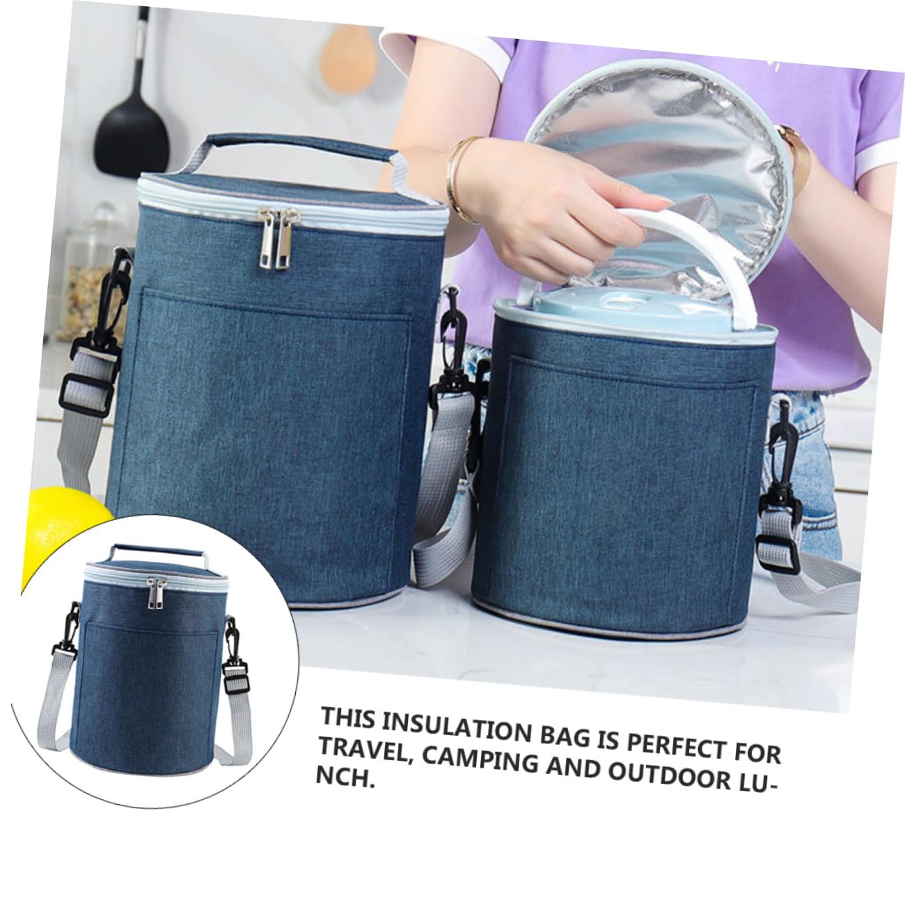 Cabilock Bolsa Isotérmica de Almuerzo Mediana Oxford con Aislamiento de Aluminio Resistente y Portátil para Picnic y Camping