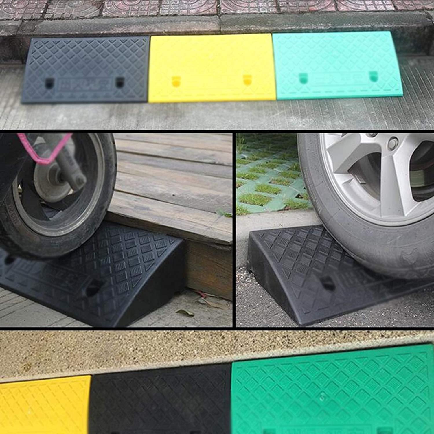 Oprijplaten, Oprit Oprit Oprijplaten Draagbare Oprijplaten, Binnen Kunststof Opritten Helling Pad for Voertuigen Rolstoel Oprijplaten Garage Drempel Oprijplaat (Color : Noir, Size : 98.5 * 5 * 1.5CM