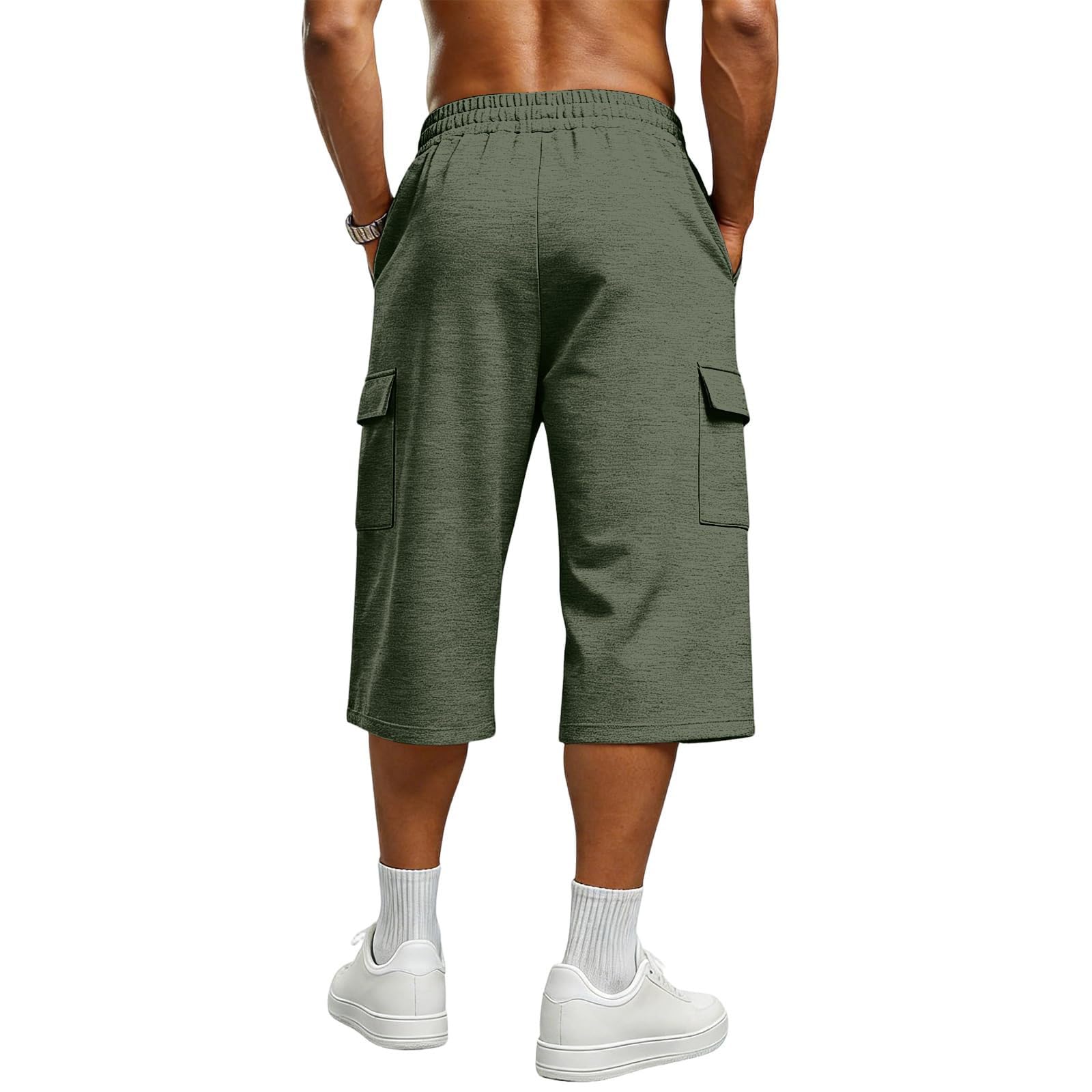 Pantaloncini da escursionismo da uomo, estivi, cargo, con diverse tasche, dritti, baggy