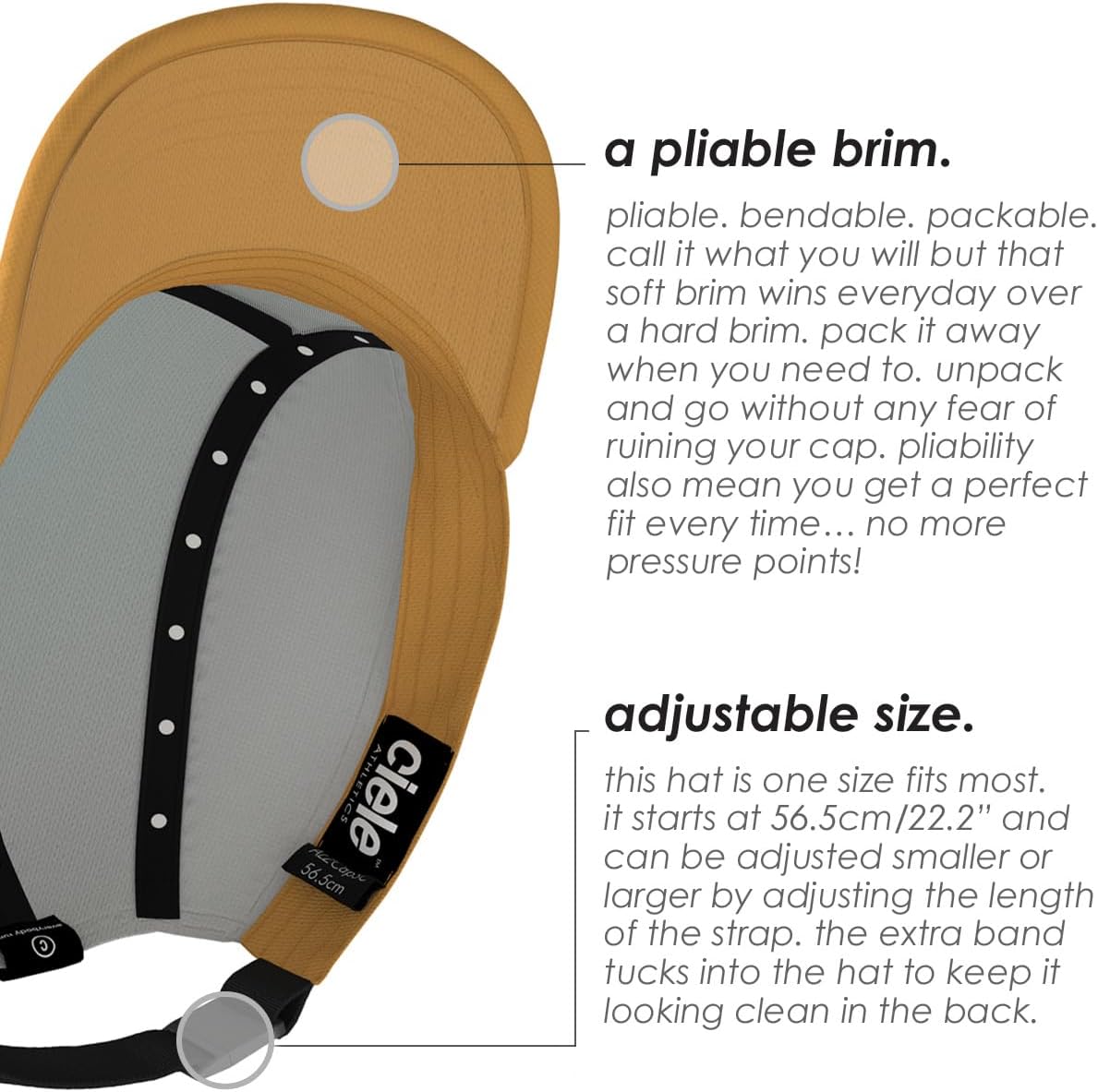 Ciele Athletics ALZCap SC - Premium SOFTcurve Brim, Washable Moisture Wicking Running Hat with Sun Protection