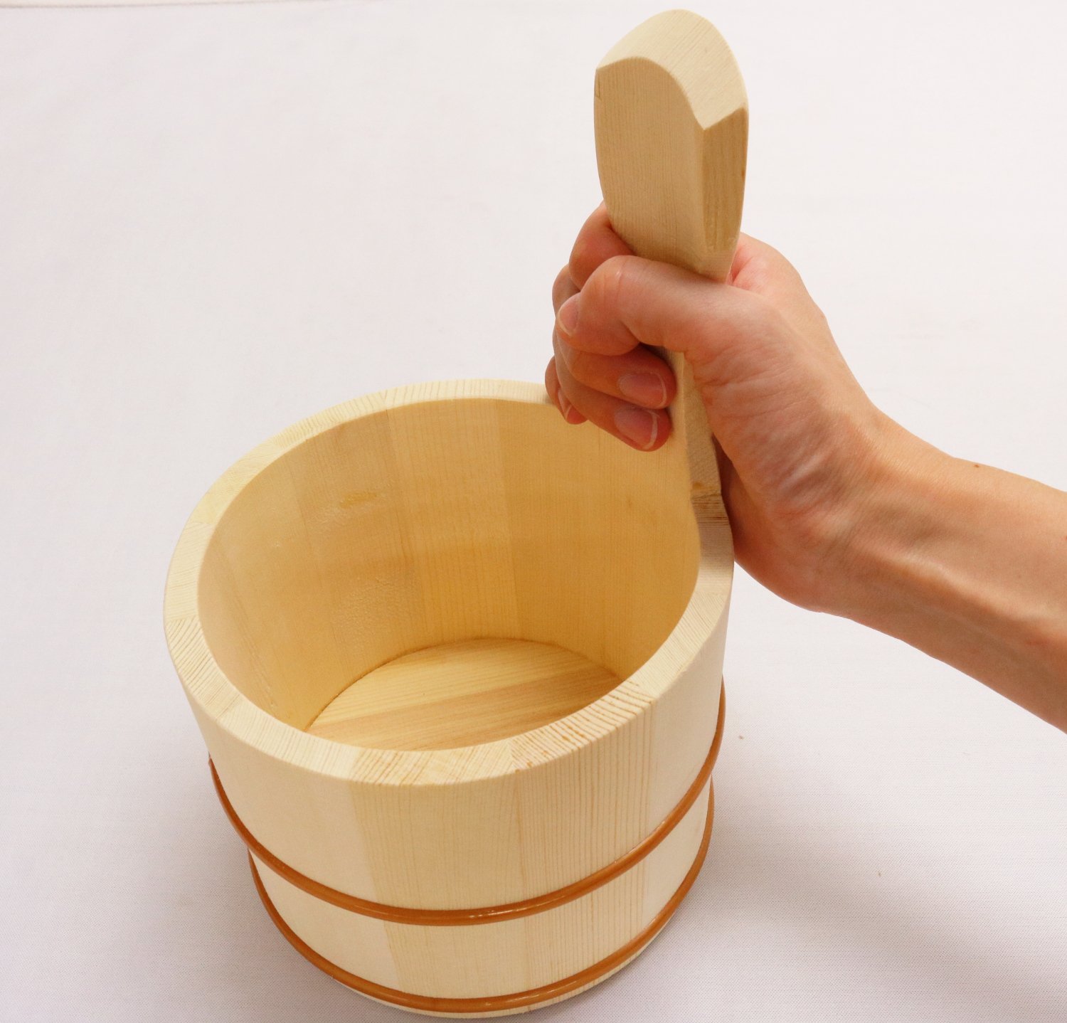 天然 秋田杉 手付 湯桶 