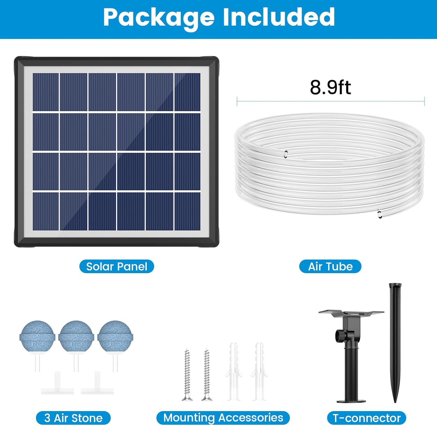NFESOLAR 3W Solar Pond Aerator with 2200mAh Battery Backup, All-in-One Solar Air Pump, 24/7 Continuous Oxygenation, Quiet Operation, 3 Modes Bubbler, Portable for Small Ponds, Fish Tanks & Hydroponics