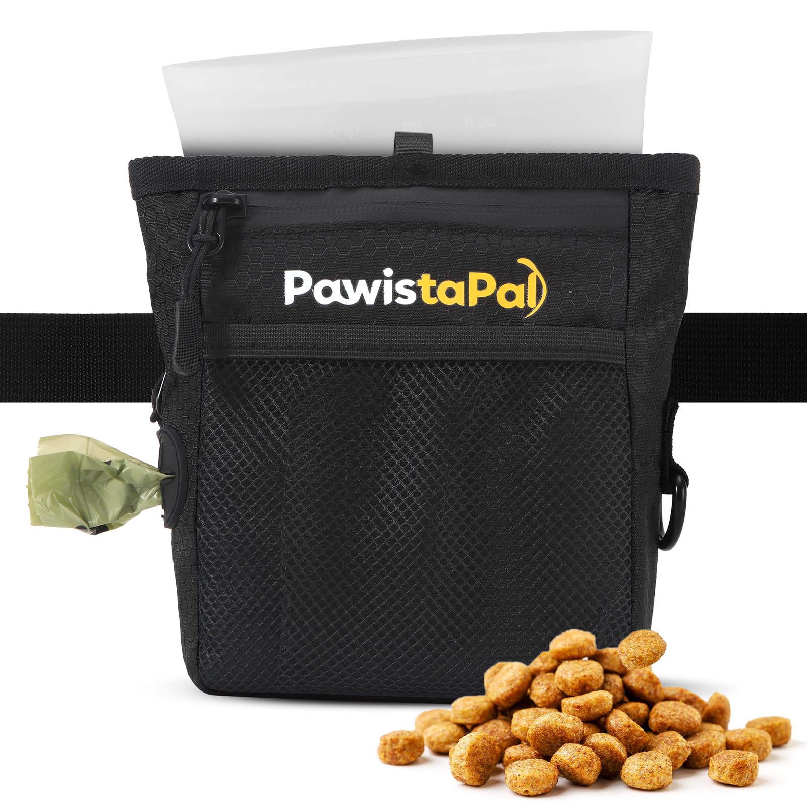 Dog Treat Pouch for Pet Training, One-Hand Magnetic Closure, Hands-Free Treat Bag with Silicone Liner, No Mess No Smell