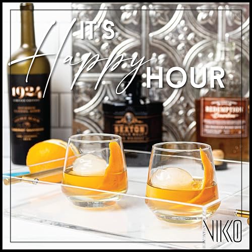 Miniatura 4 de Vikko Juego de 4 vasos de whisky Old Fashioned de 11.75 onzas, vasos de whisky escocés de alta calidad, aptos para lavavajillas