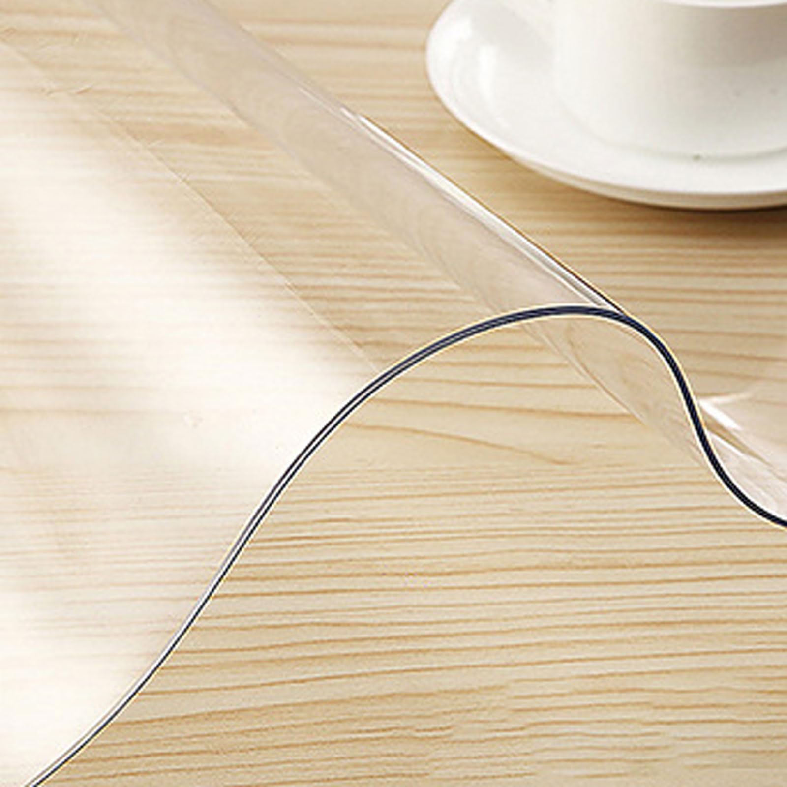 Copritavolo Trasparente,Tovaglia Trasparente,Tovaglietta Trasparente,Protezione da Tavolo Tagliabile,Sottomano da Scrivania Trasparente in PVC,Impermeabile,Tagliabile,per Scrivania
