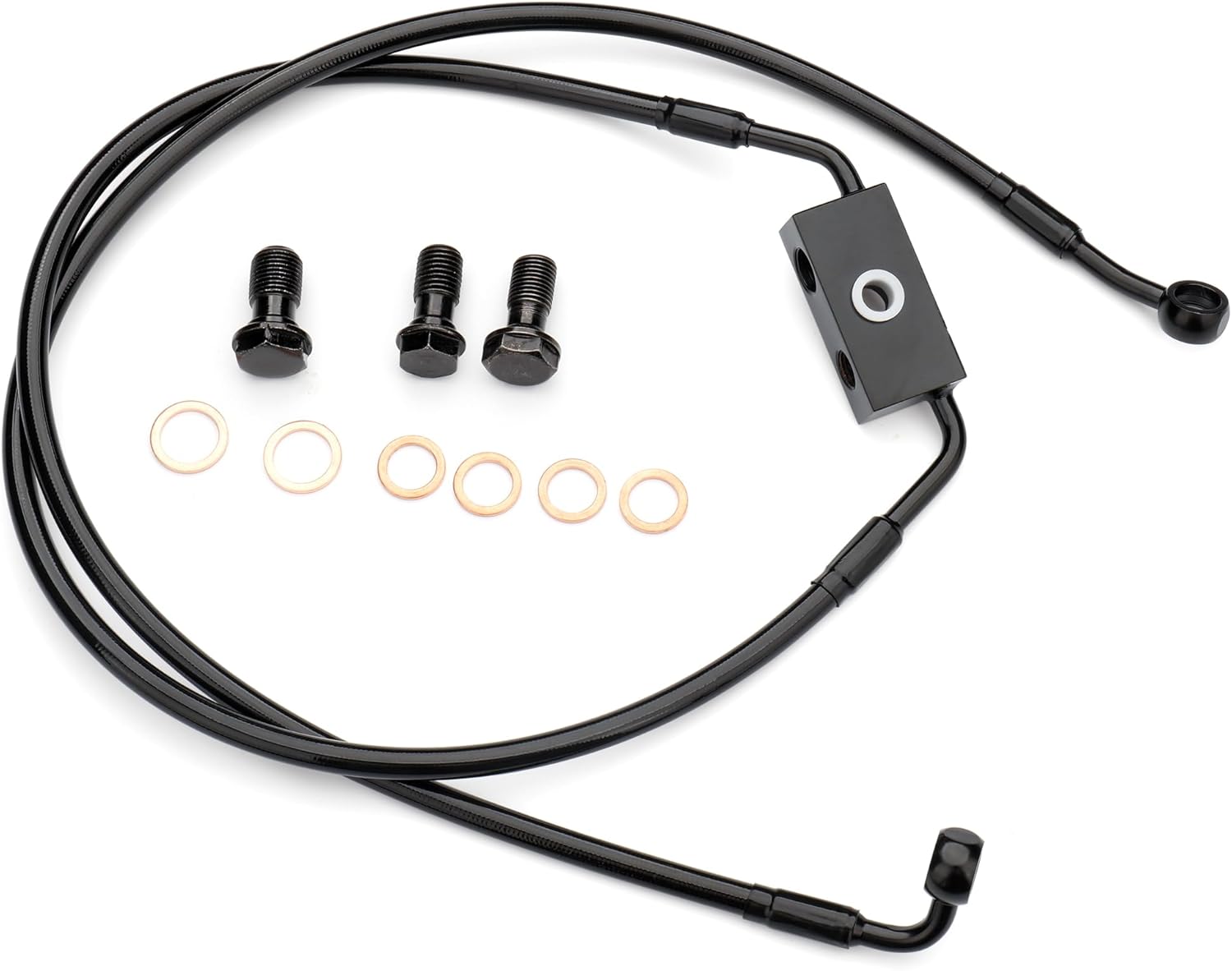 12" Front ABS Brake Line (Single Front Disc) for Harley 2012-2017 Dyna & 2014-2024 sportster xl models, Black