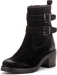 Vintage Foundry Co Womens Charmaine Handmade Burnished Rugged Classy Elegant Ankle Chelsea Boots w Adjustable Buckled Bands Side Zip Chunky Heels Victorian Combat Biker Engineer Western Goth Comic Con