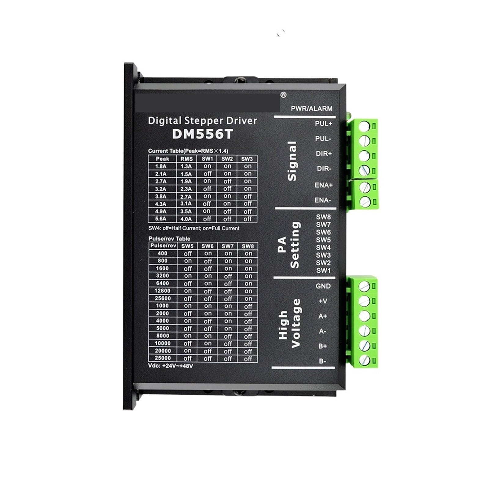 DM556T Stepper Electronic Starter Driver 20-50VDC 1.8~5.6A Digital Stepper Electronic Starter Controller for Nema 17/23/24/34 Electronic Starter