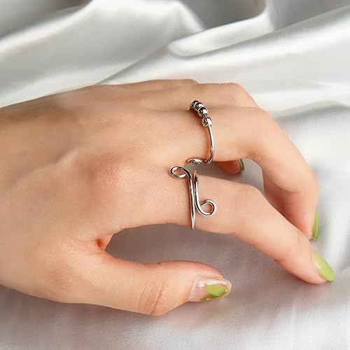 Miniatura 9 de Long tiantian Jansio Anillo Threanic de triple giro para mujer, anillo giratorio de moissanita termogénica Vikanda, anillo giratorio abierto