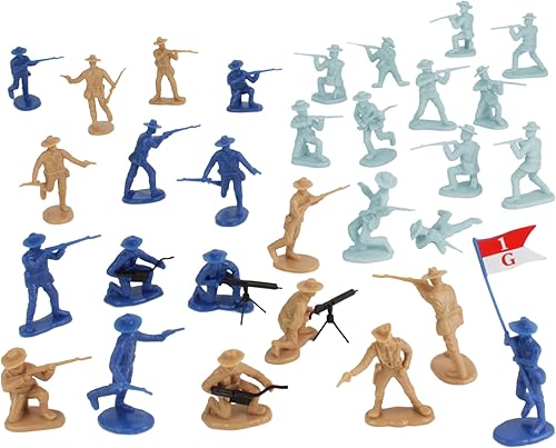 Miniatura 6 de BMC The Rough Riders Charge Up San Juan Hill - Figuras de soldado de 32 piezas