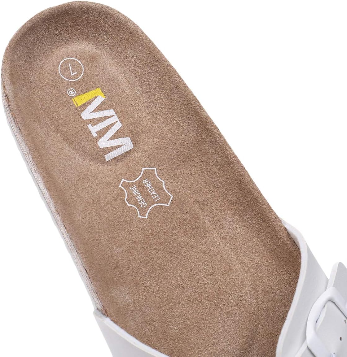 WTW Women's Cork Footbed Sandals Cow Suede Summer Slide Sandals for Women with Adjustable Strap Buckle Open Toe Outdoor Beach Sandals