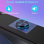 AOC Bluetooth 5.3 Haut-parleurs d'ordinateur Détachable Soundbar & Modes stéréo RGB Jeu PC Conférenciers USB Commande tactile motorisée 10W pour Ordinateur portable de bureau Monitor PS5 Commutateur Xbox