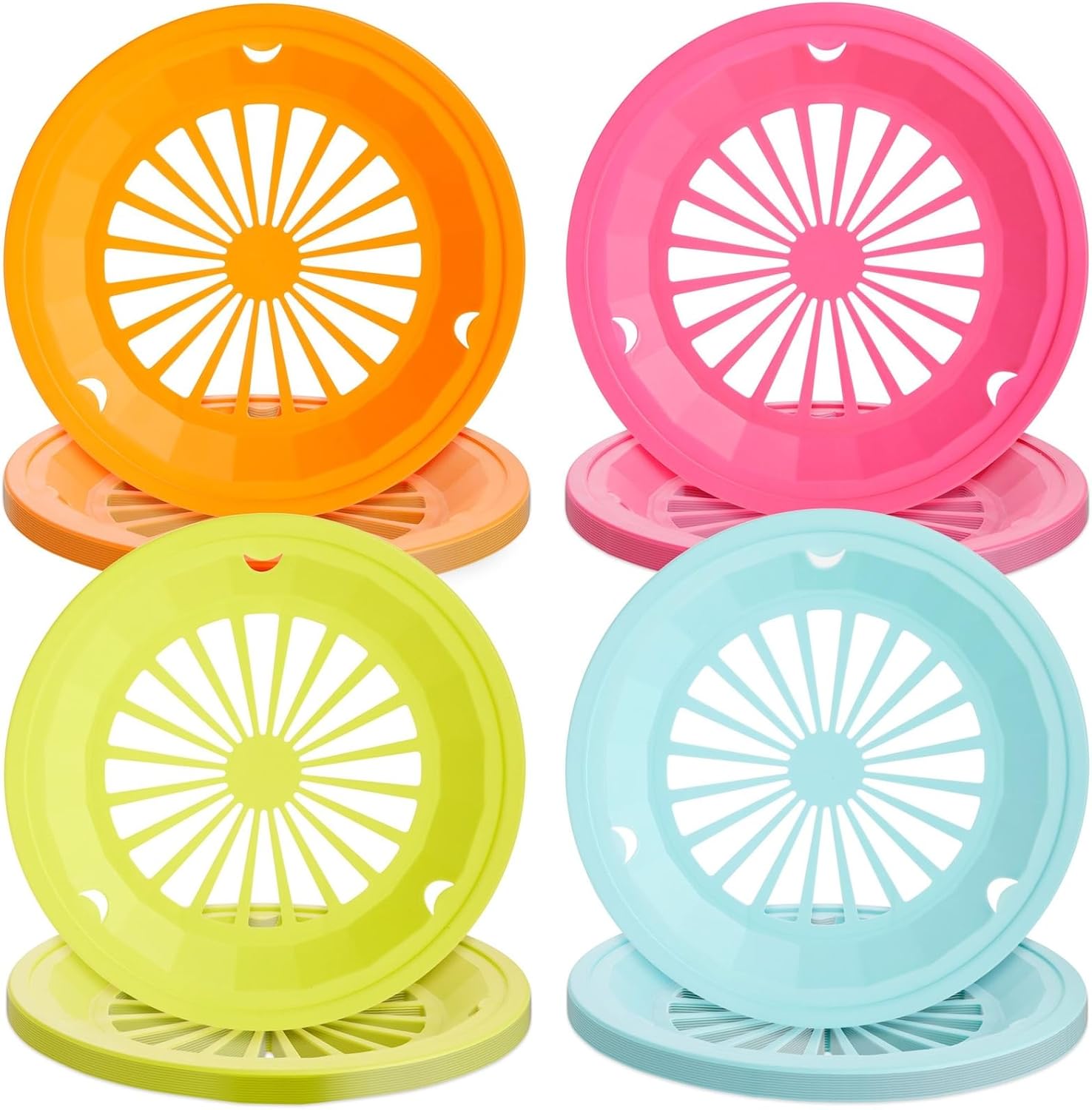 Juvale Reusable Plastic Paper Plate Holders - 10-Inch Multicolor 20-Pack - Secure Snap-In Grooves & Dishwasher Safe Paper Plate Holders for Party Use