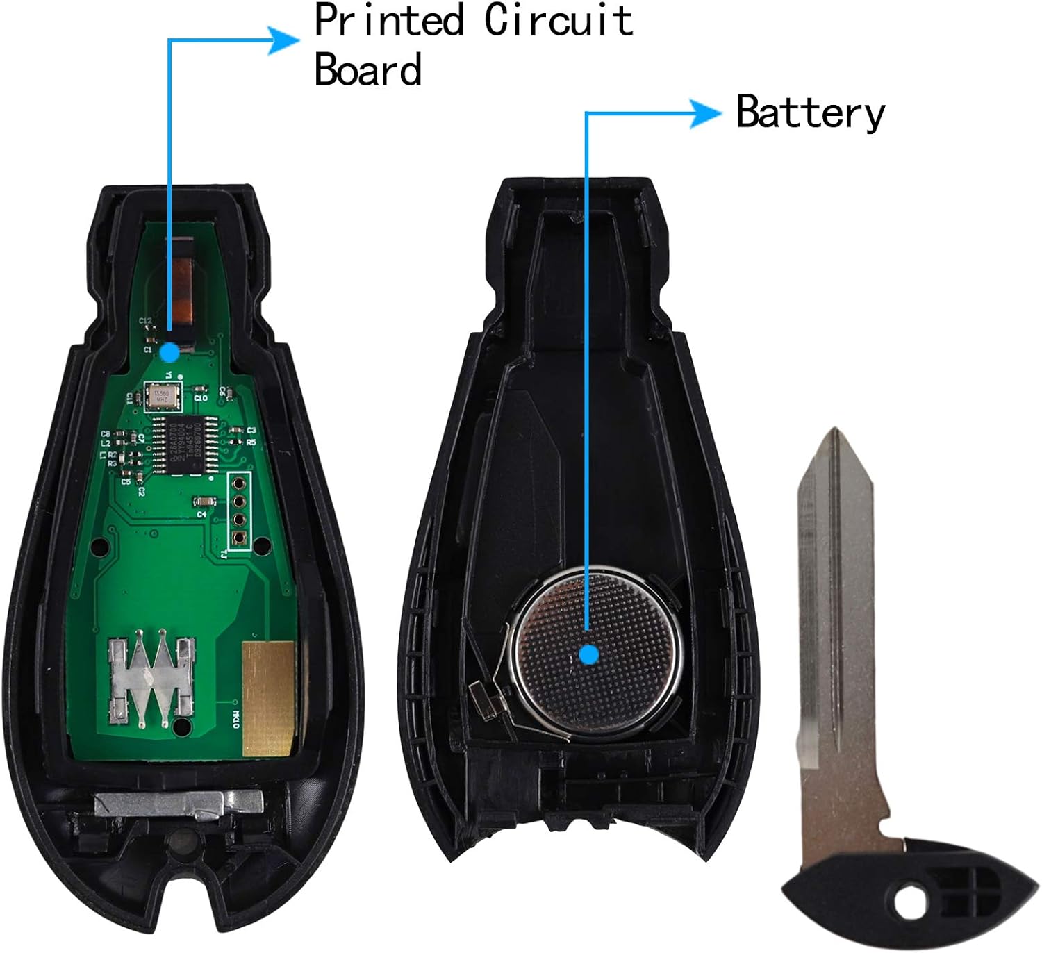 Keyless Remote Key Fob Replacement for 2008-2015 Chrysler Town and Country,2008-2014 Dodge Grand Caravan, M3N5WY783X 433MHZ,Pack of 2