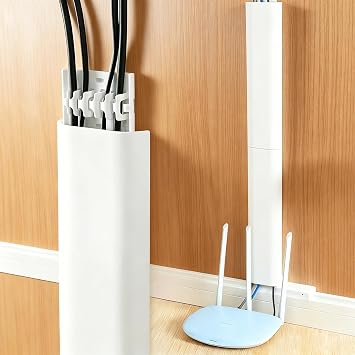 Cable Raceway Self Adhesive 30cm, Wire Concealer Cord Cover, Wall Cable Hider Channel for TV, PC, Desk, Home & Office Cable ManagementWhite, 2 Pack