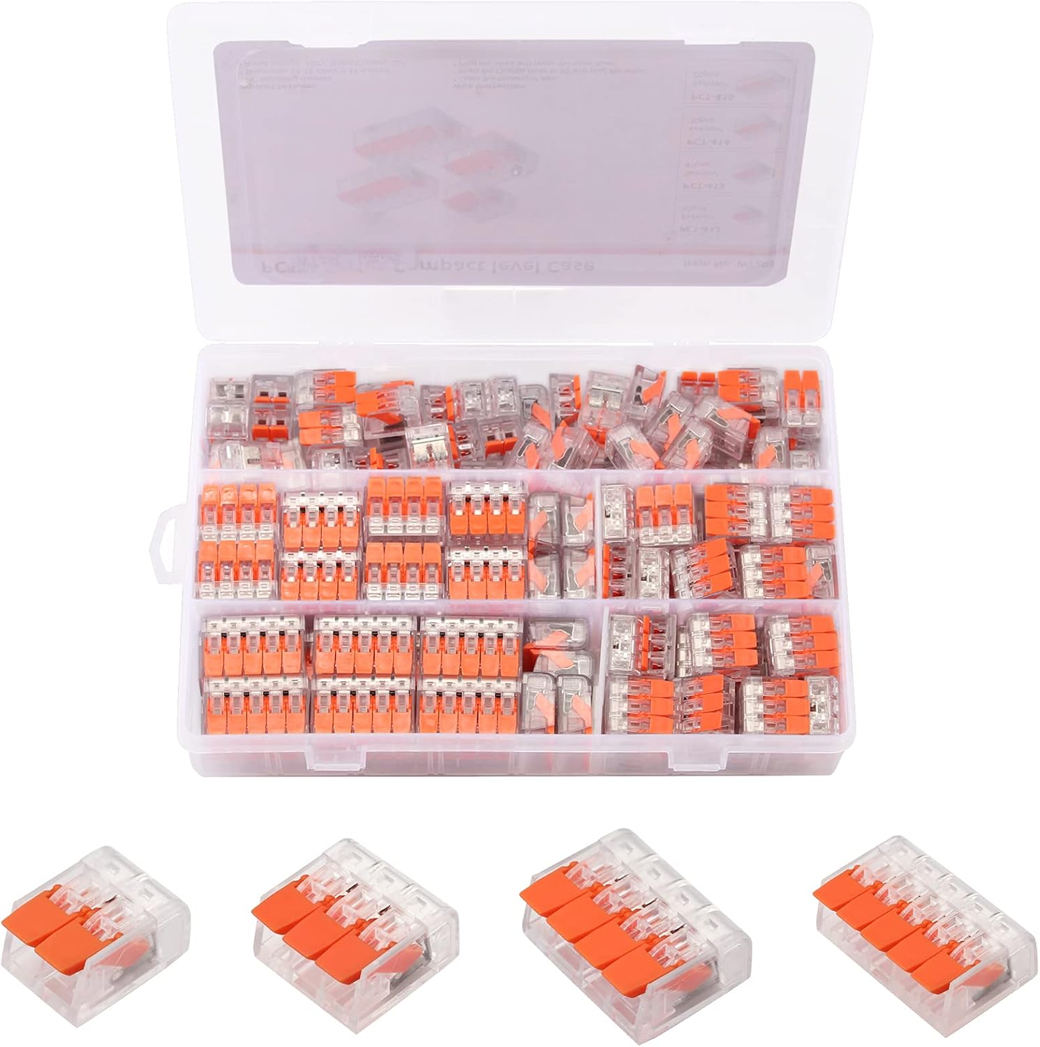 CAMWAY 140pcs Wire Connectors,Wire Lever Quick Nuts Pack Conductor Compact Connection Nuts,Wire