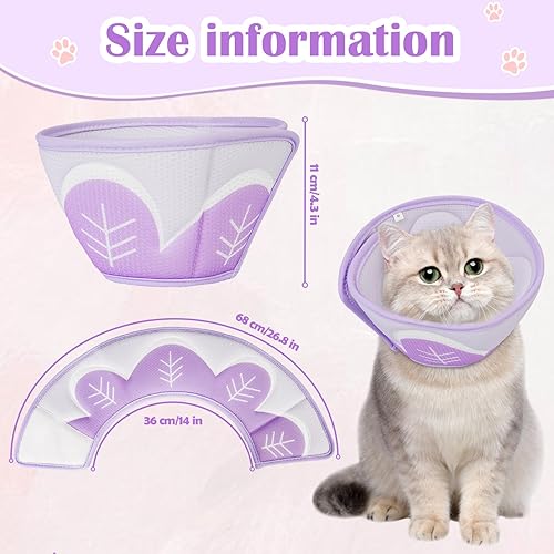 Miniatura 6 de Collar de cono suave para gatos para dejar de lamer y rascarse, cono de gato para gatos después de la cirugía para gatos pequeños, medianos y