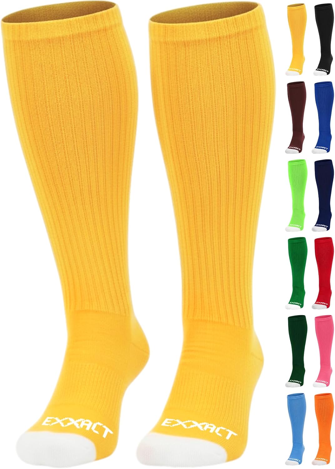 Exxact Sports Over the Calf Baseball Socks - Athletic Tube Socks for Football, Softball, Hockey, Youth & Adult Sizes