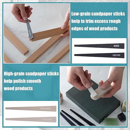 Miniatura 89 de Honoson 20 unidades de palos de lijado para modelos de plástico, palos de pulido surtidos de metal y madera, accesorios para modelos, manualidades