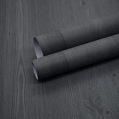 LiKiLiKi Papel de contacto de madera natural, papel tapiz de grano de madera gris, papel tapiz autoadhesivo para sala de estar, oficina, 15.7 x 1180