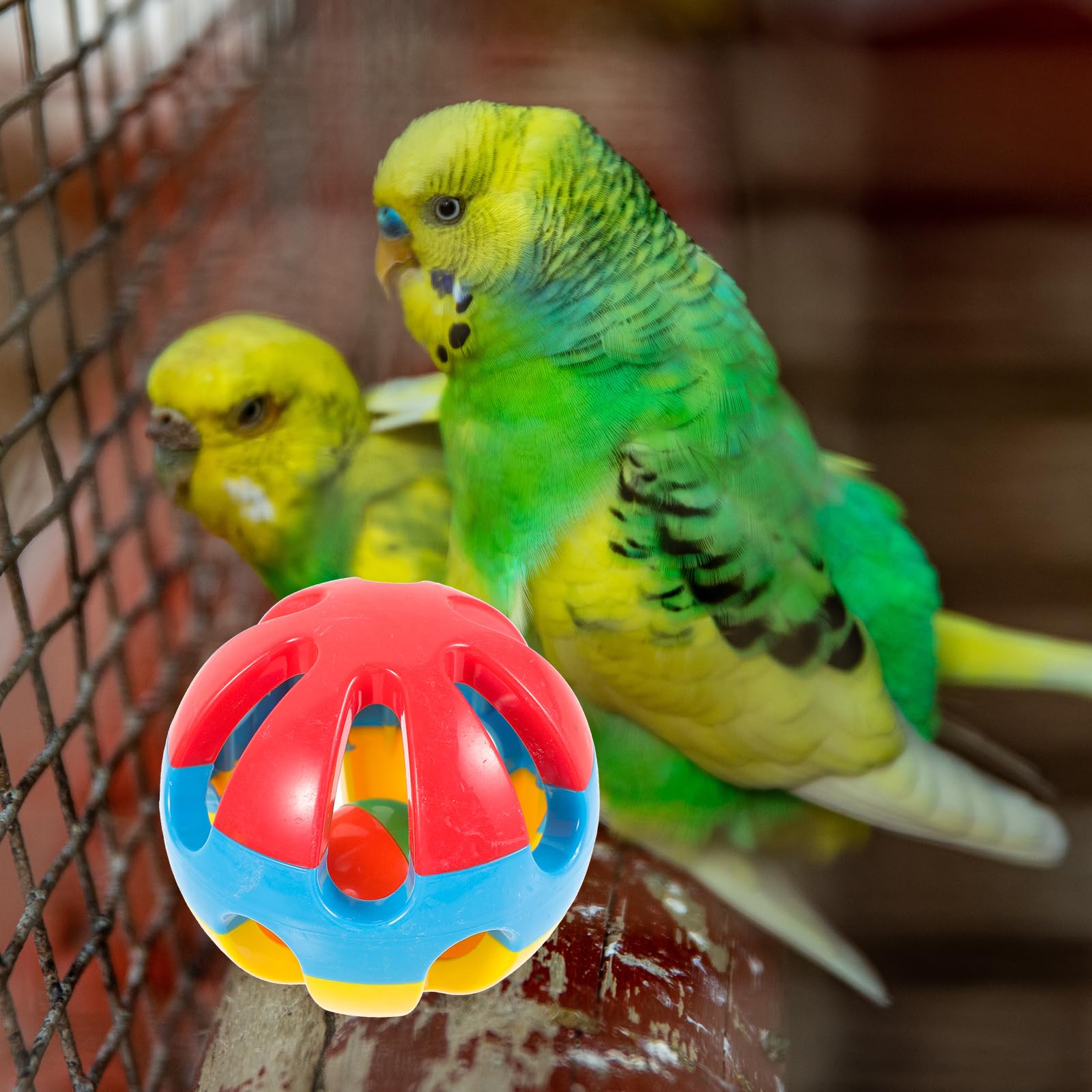 POPETPOP Parrot Chew Toy Ball: 3pcs Pet Cage Hanging Toy - Image 3