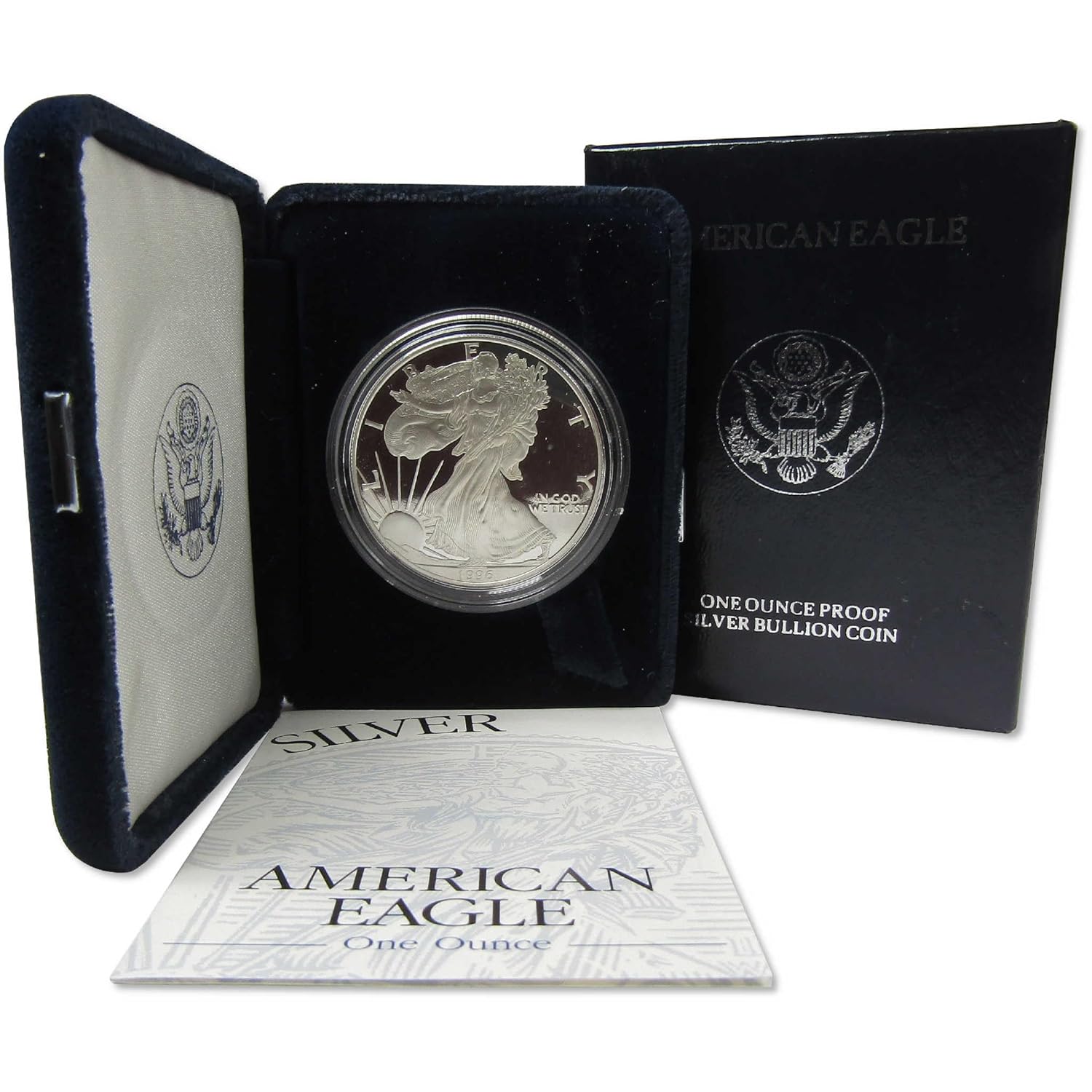 1996 P American Silver Eagle Bullion Proof $1 Coin Collectible OGP COA