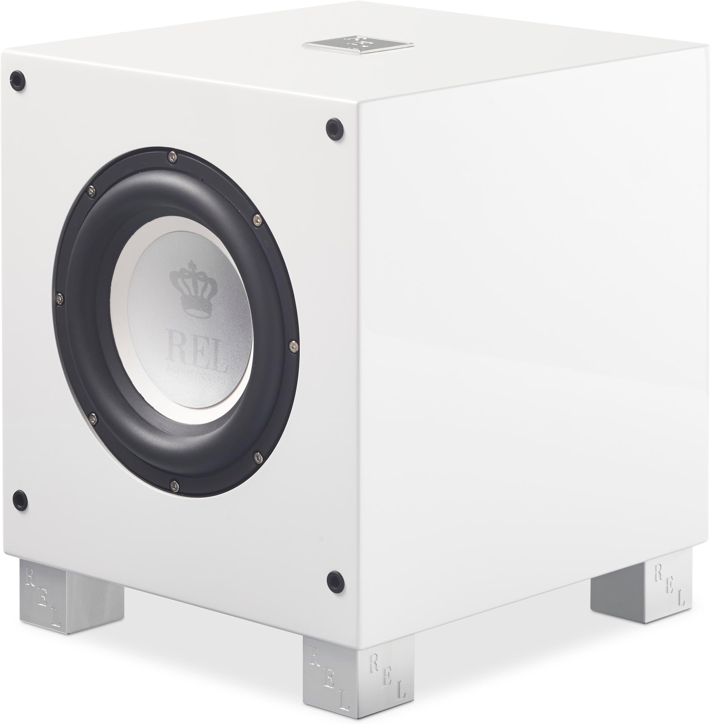 REL Acoustics T/7i Subwoofer, 8 inch Front-Firing Driver, Arrow™ Wireless Port, High Gloss White