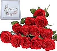 Vista 45 de LVEFIT 12 rosas artificiales de seda de color naranja quemado, ramo de rosas de seda de tallo largo para bodas, despedidas de soltera, fiestas