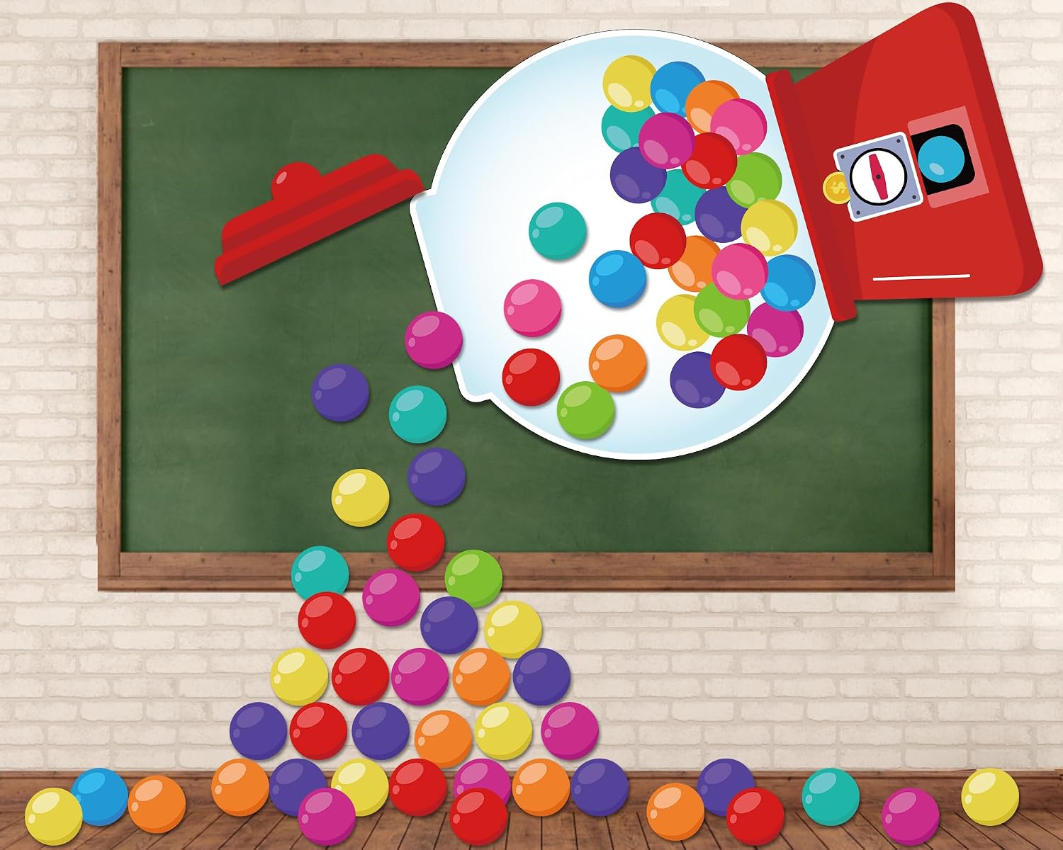 Amazon.com : 65Pcs Large Gumball Machine Bulletin Board Set Colorful ...