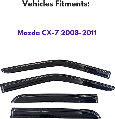 Miniatura 228 de KPY Moldura deflectora de viento con protección contra la lluvia compatible con Mazda CX-3 2016-2021 (CX3), 4 unidades, para ventana lateral