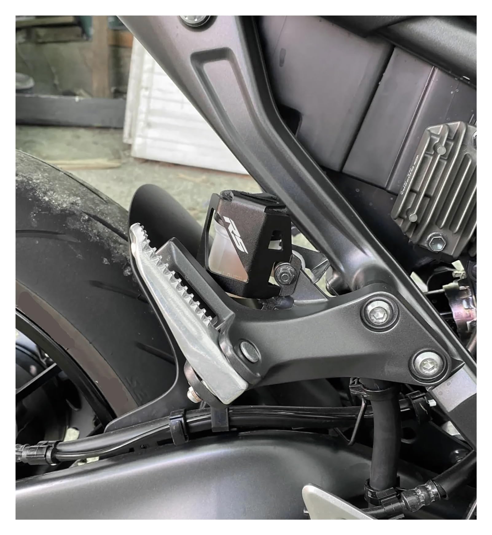 Compatibile con Aprilia RS660 RS457 RS 660 Rs 457 2024 Accessori CNC Serbatoio Liquido Freno Posteriore Moto Serbatoio Coperchio Protettivo (Nologo-Nero)