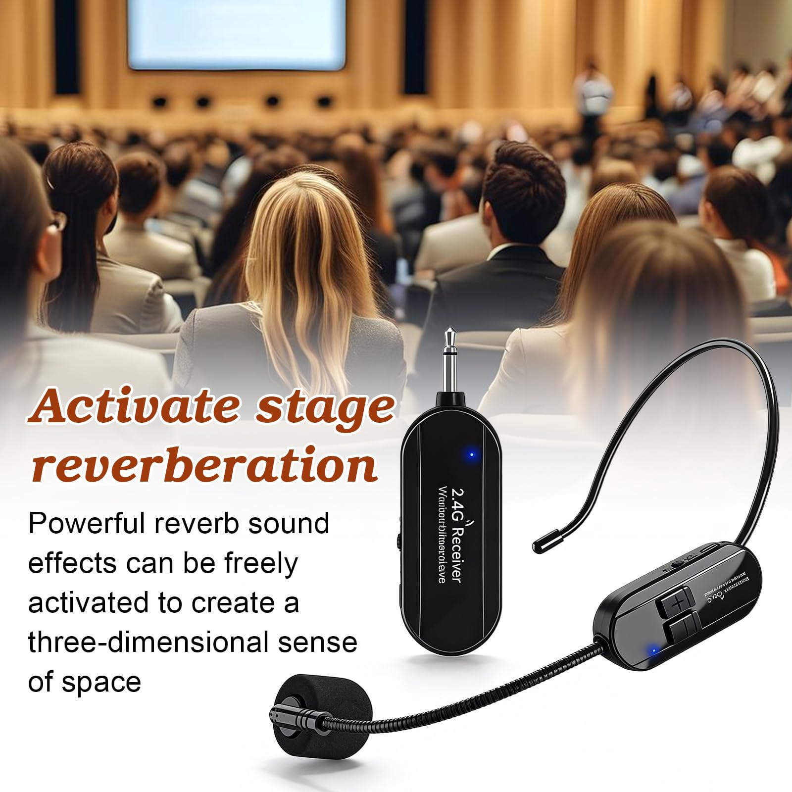 Microfono Archetto Wireless,Microfono Ad Archetto Wireless,Microfono Archetto Ricambio,Microfono Wireless Ad Archetto Per Riunioni Ed Eventi,Durata Della Batteria Da 6 A 8 Ore,Portata 50M,Nero