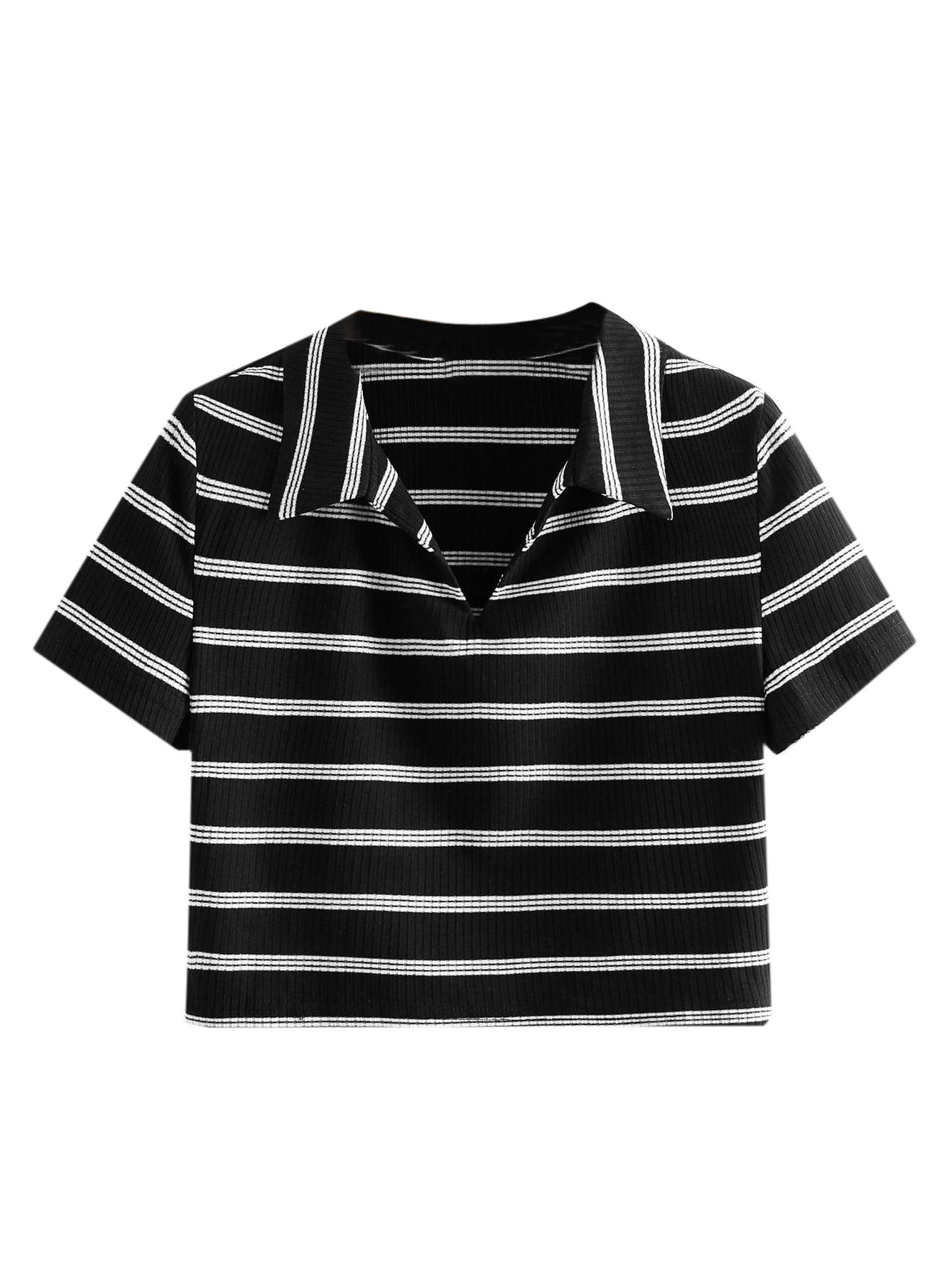 SweatyRocks Women's Collar Half Button 