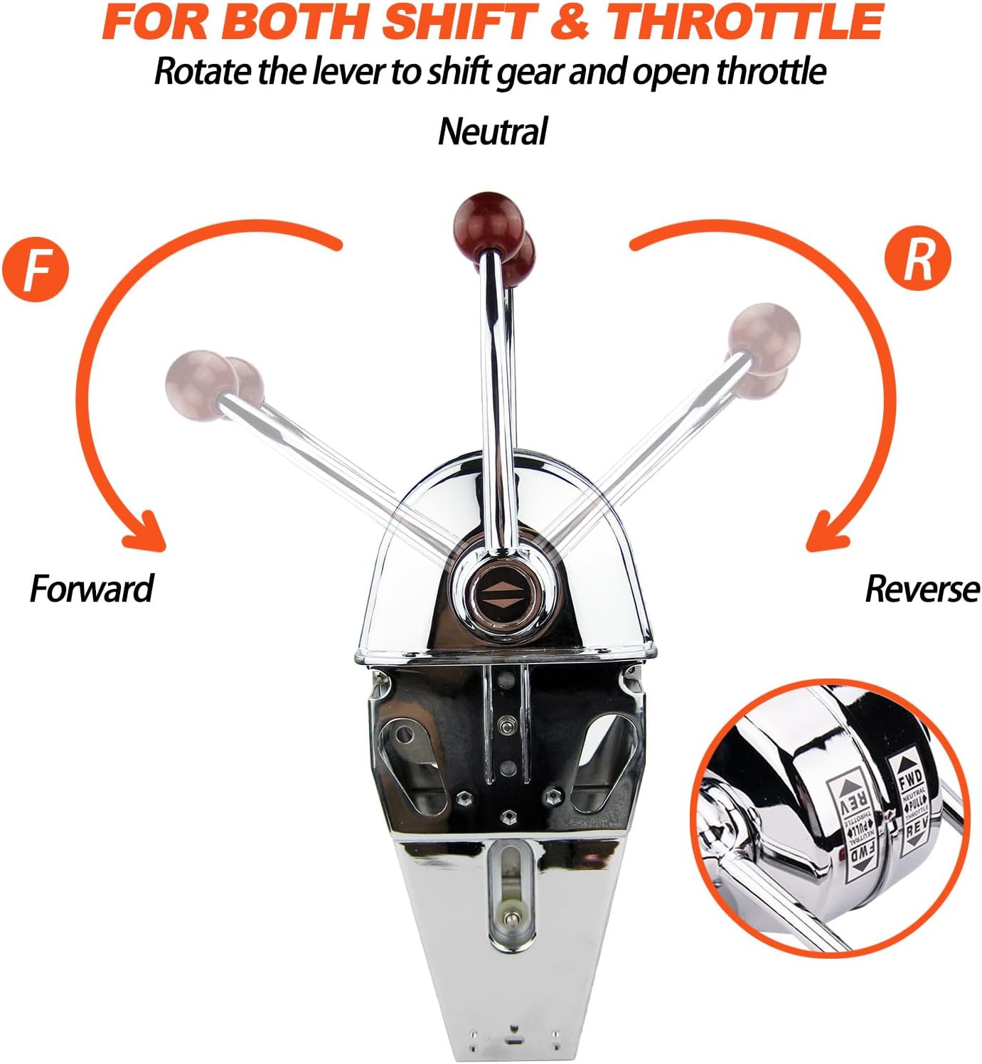 Universal Boat Dual Lever Throttle Control,Marine Top Mount Twin Lever Engine Control Zinc Alloy Dual Handle Shift for Any Type of Boat with Outboard Inboard or I/O Power