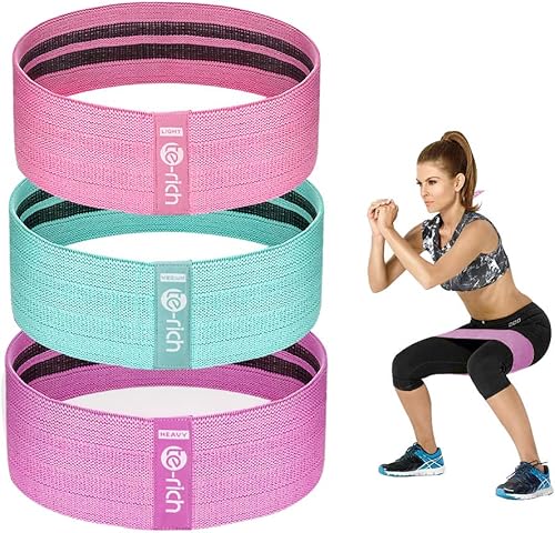 Te-Rich Resistance Bands Fabric Booty Bands for Women Cloth Workout Bands Resistance Loop Bands Non-Slip Thick Squat Bands for Butt Legs Thigh Hip