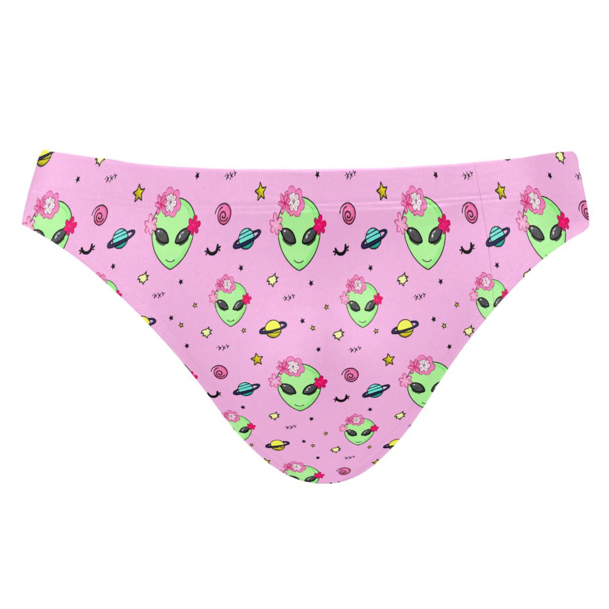Men's Swim Briefs Cute Alien UFO Swimsuit Beach Swimwear Bikini M B0404027