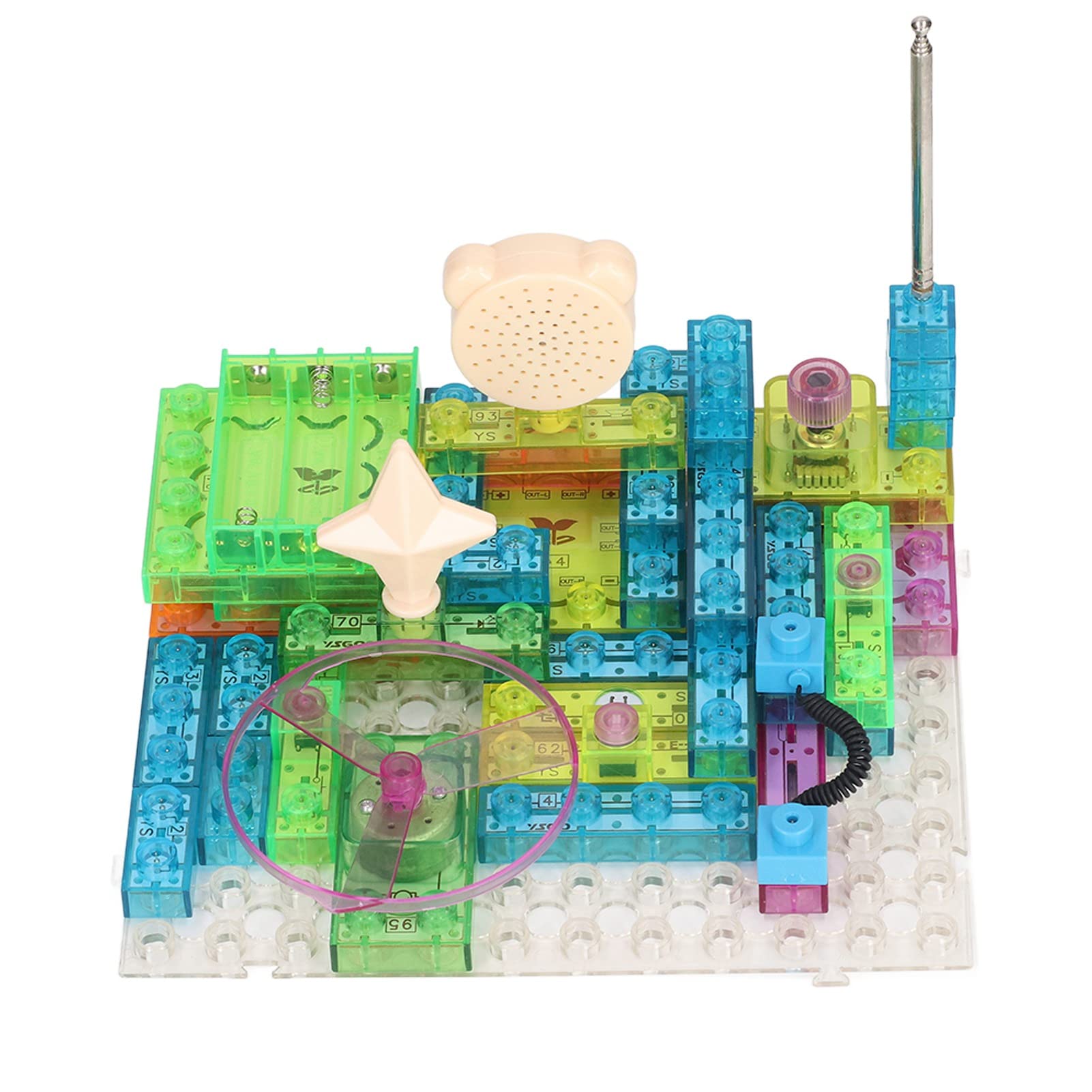 Kit di Costruzione di Circuiti per Bambini Creativi, Set di Esperimenti Elettronici Interattivi per L'apprendimento Divertente, Materiale Plastico con 44 Blocchi