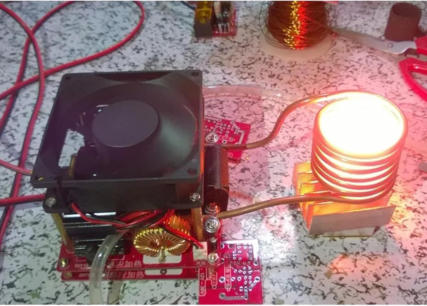 Induction Heater 24-48V 1000W ZVS High Frequency Heater Heating Board Module With Cooling Fan Heating Module