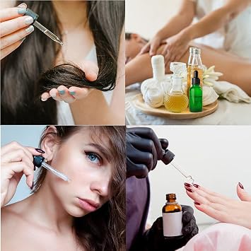 6 adet Damlalık Şişesi 30 ml Damlalıklı Şişe Amber Cam Damlalık Şişesi Uçucu Yağ Difüzörü, Parfümler, Aromaterapi için (Yeşil, Kahverengi)