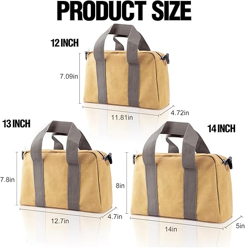 Miniatura 2 de Bolsa de herramientas pequeña, bolsa de almacenamiento de herramientas de lona, gran capacidad, multiusos, con cremallera, bolsa organizadora suave