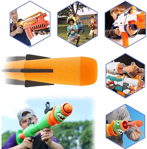 Miniatura 4 de EKIND Paquete de 8 mega repuestos de misiles para lanzacohetes de juguete, munición de espuma compatible con Nerf N-Strike Elite Series