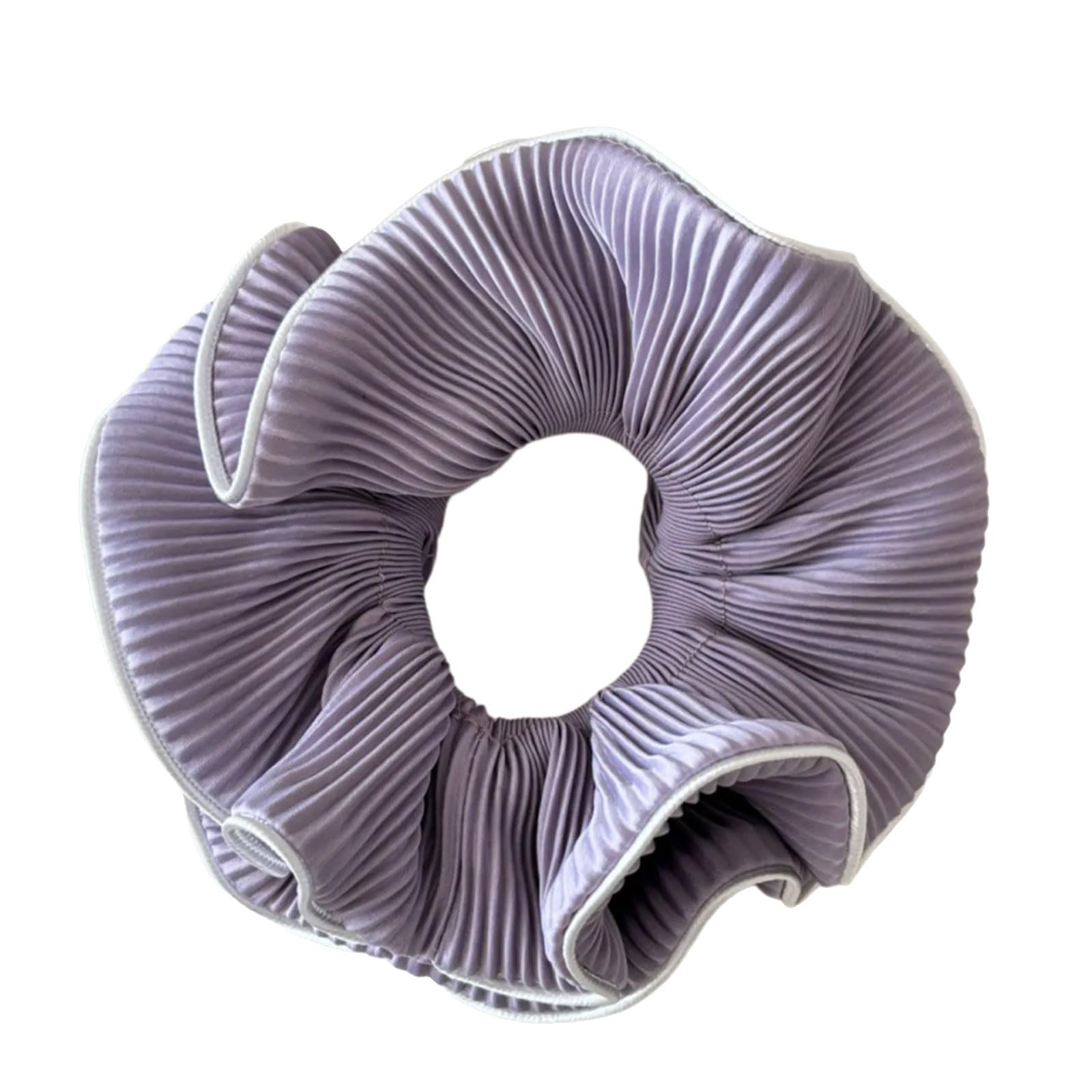 BWANGIAO Korean Charm Large Ruffled Scrunchies With Pleated Design Soft Fabric Hair Tie For Women And Girls