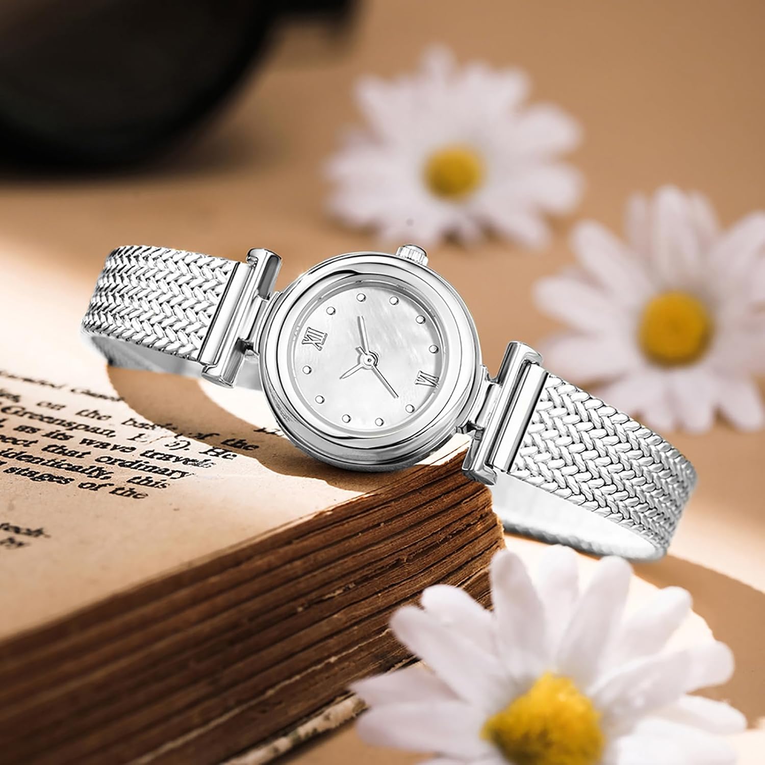 BESTKANG Elegant Women's Watch with Stainless Steel Mesh Band - Stylish Minimalist Design, Water-Resistant, Perfect for Casual & Formal Occasions - Image 2