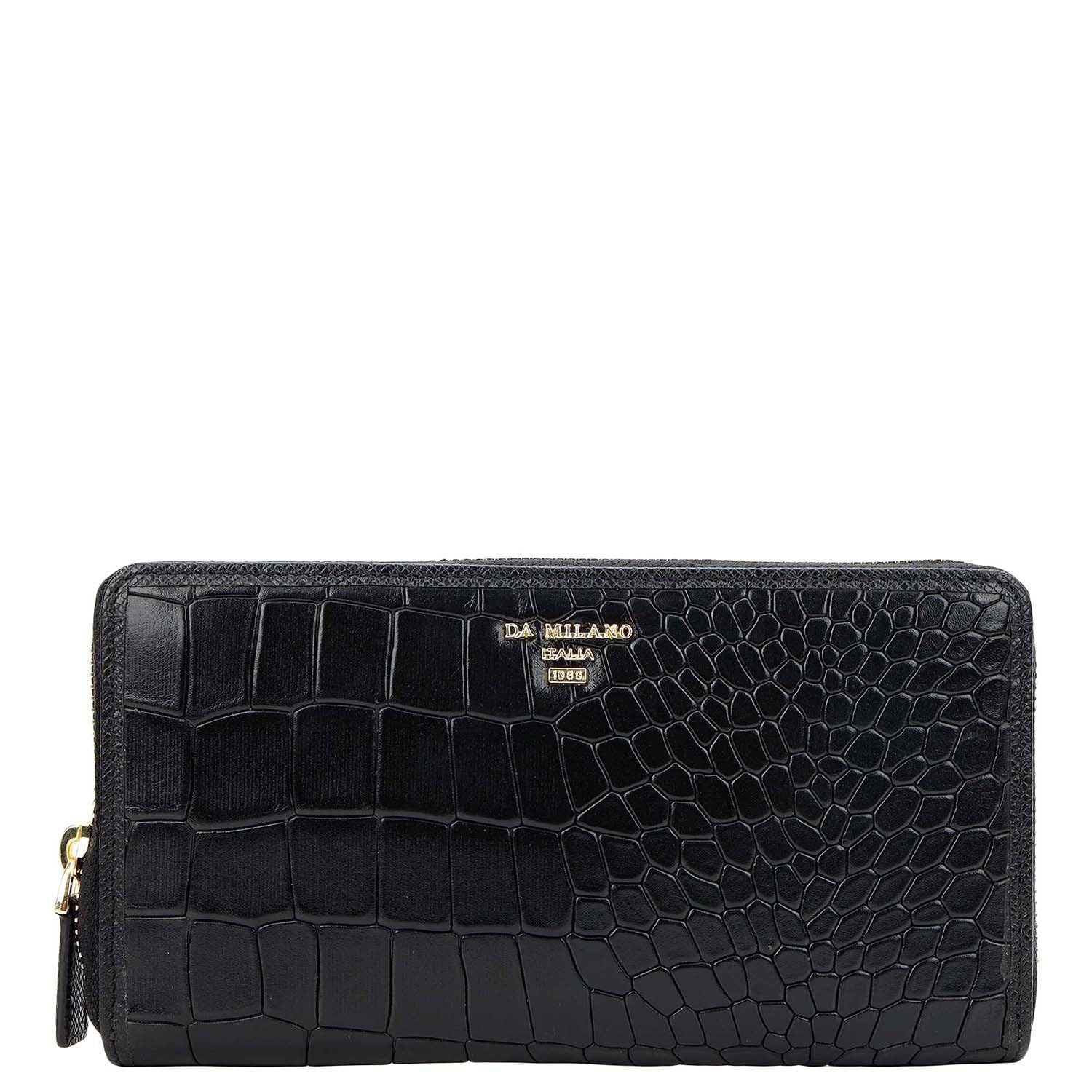 Zip Leather Wallet for Women - Black-image-21